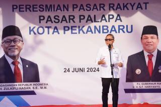 Mendag RI Zulkifli Hasan Resmikan Pasar Rakyat Palapa Kota Pekanbaru