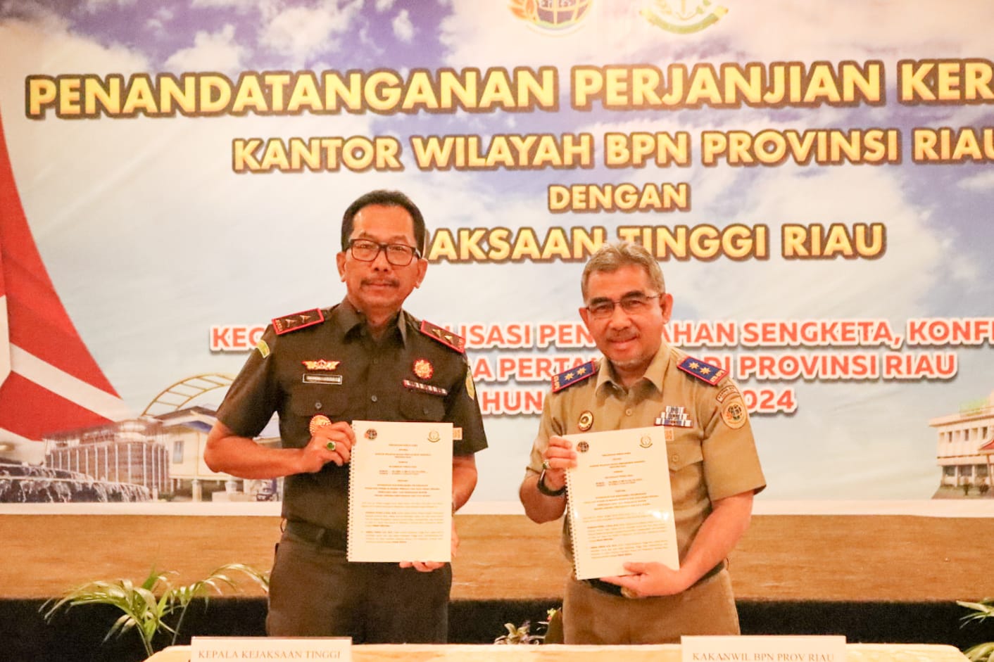 Kejaksaan Tinggi Riau Menandatangani Perjanjian Kerjasama dengan Kanwil BPN