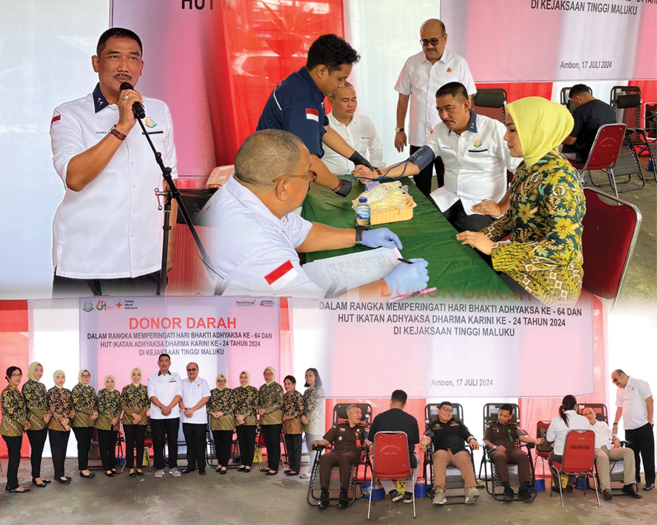 Berikan Manfaat pada Masyarakat, Kejaksaan Tinggi Maluku Gelar Kegiatan Donor Darah