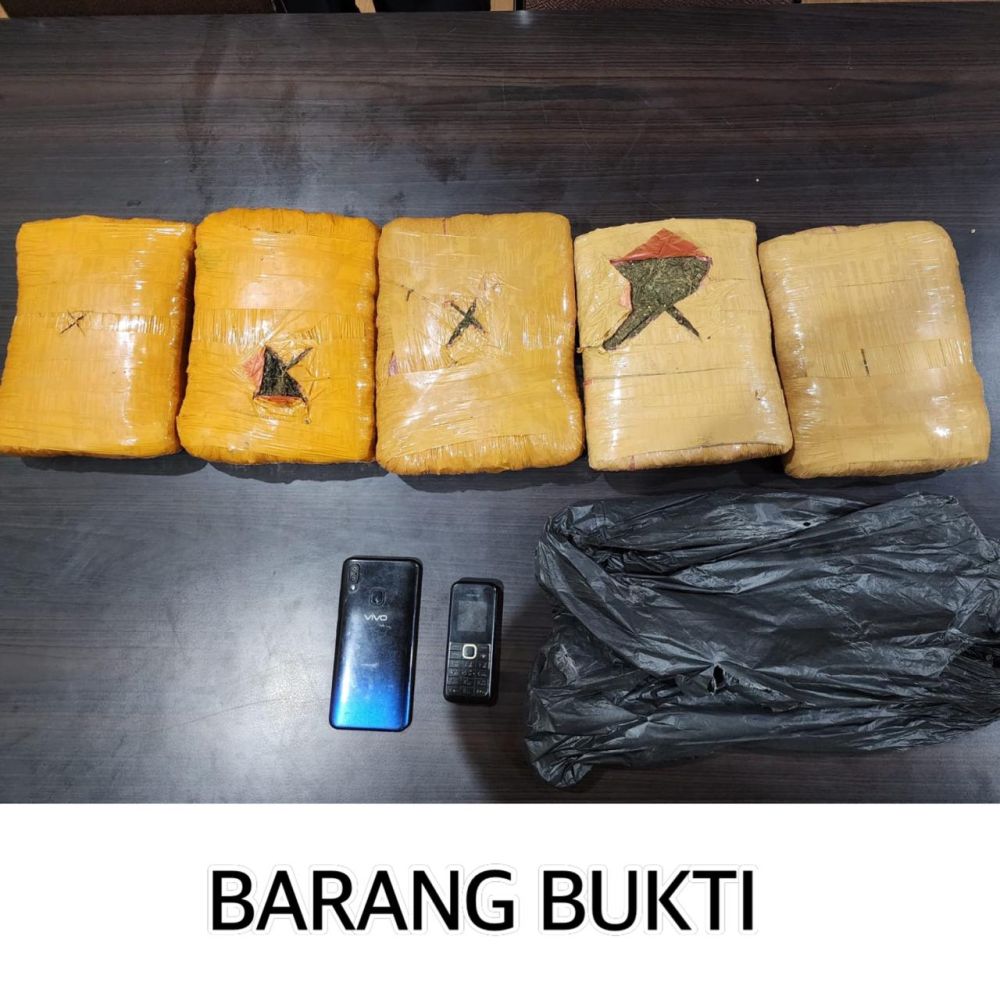 Polsek Bagan Sinembah Gagalkan Peredaran 5 Kg Ganja Kering