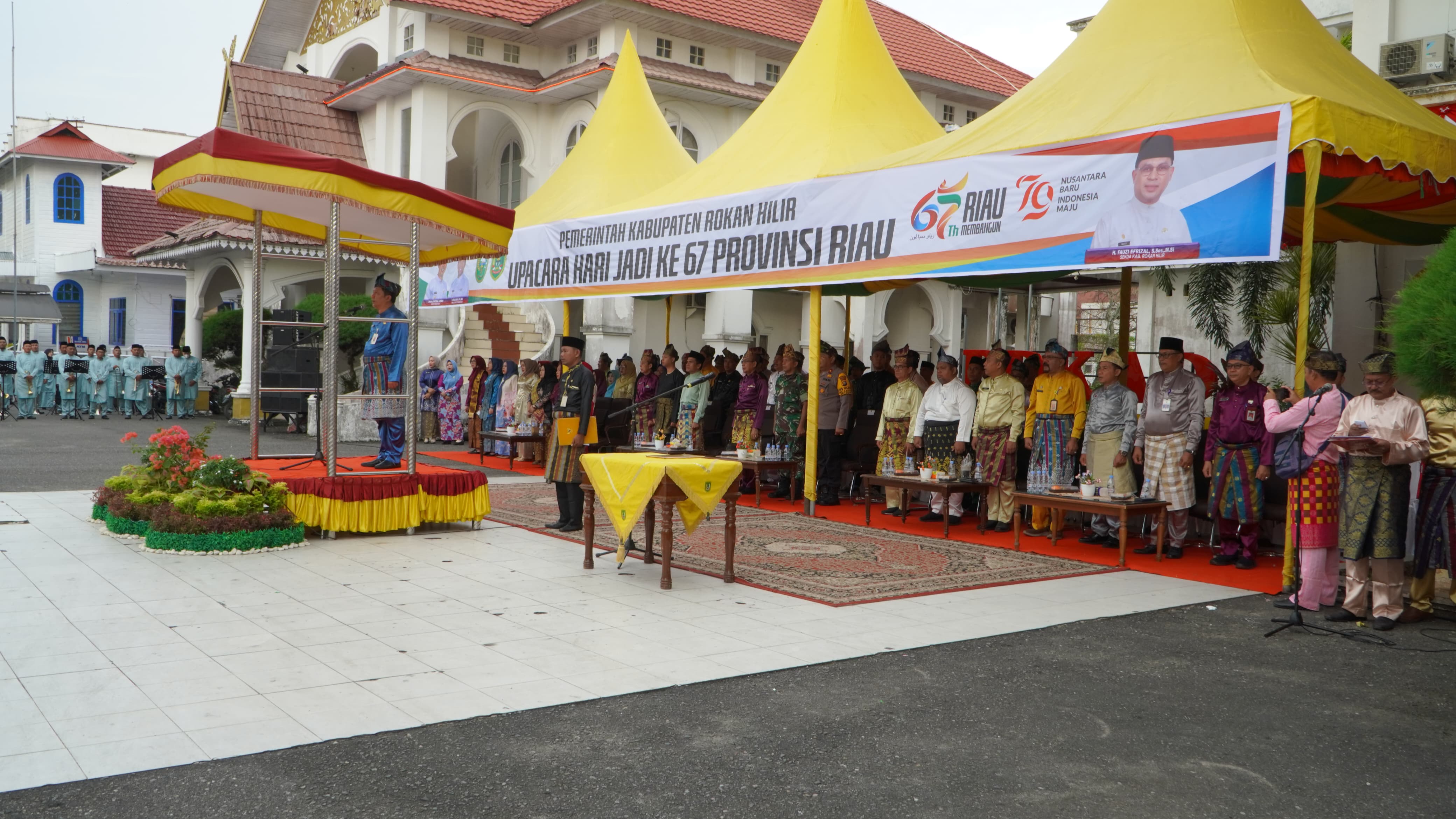 Pemkab Rohil Gelar Upacara Peringatan HUT ke-67 Provinsi Riau