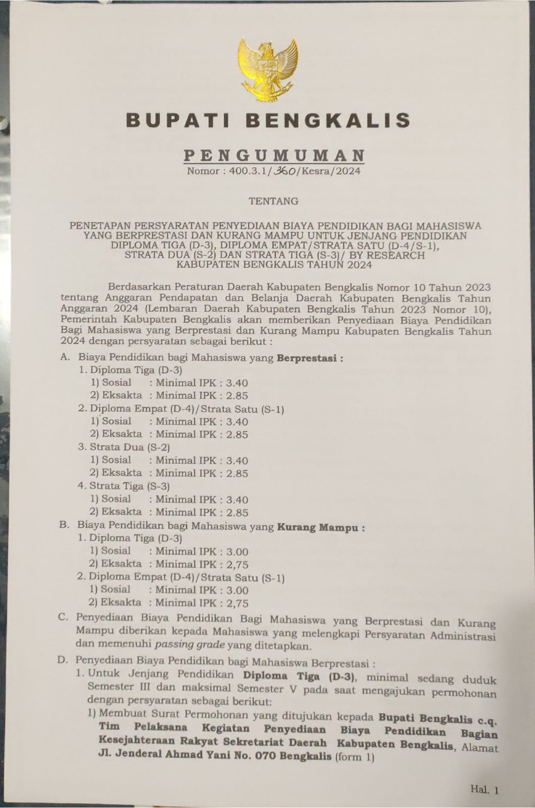 Pemkab Bengkalis Umumkan Penyediaan Biaya Pendidikan dan Beasiswa Khusus Tahfidz, Ini Persyaratannya