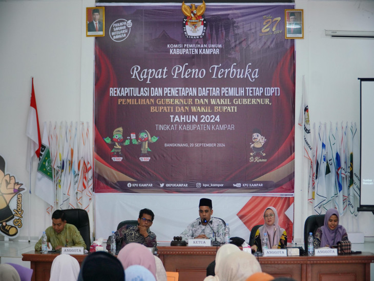 Rekap Data Pemilih Tetap, Jumlah Pemilih di Kampar sebanyak 601,561Â