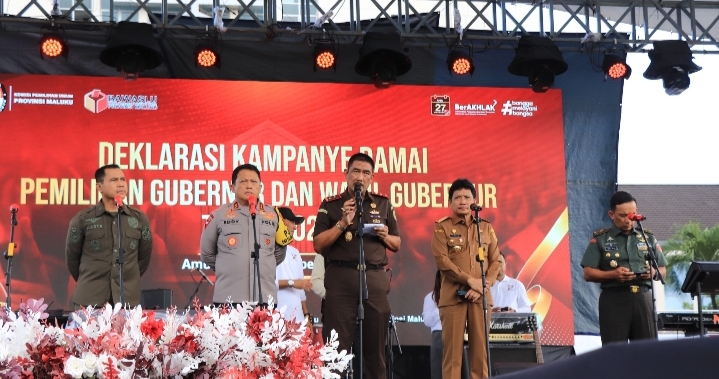 Kajati Maluku Berikan Sambutan pada Deklarasi Kampanye Damai Pilgub Wagub 2024