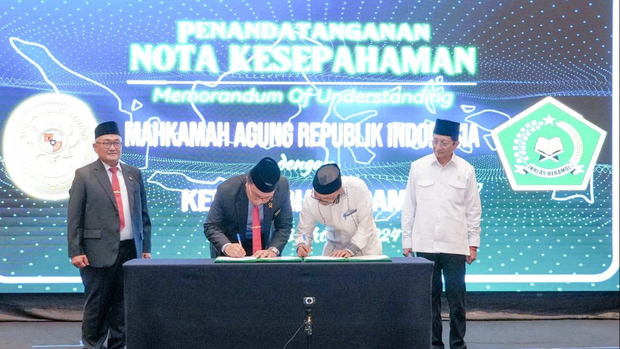Kemenag dan Mahkamah Agung Tandatangan MoU Integrasi Data Pernikahan dan Perceraian