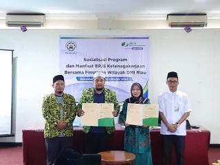 Lindungi Pengurus Masjid, BPJS Ketenagakerjaan Sumbar Riau, Kepri Teken MoU Dengan DMI RiauÂ 