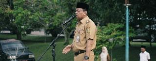 Kembali Bertugas, Bupati Kuansing Pimpin Apel Bersama