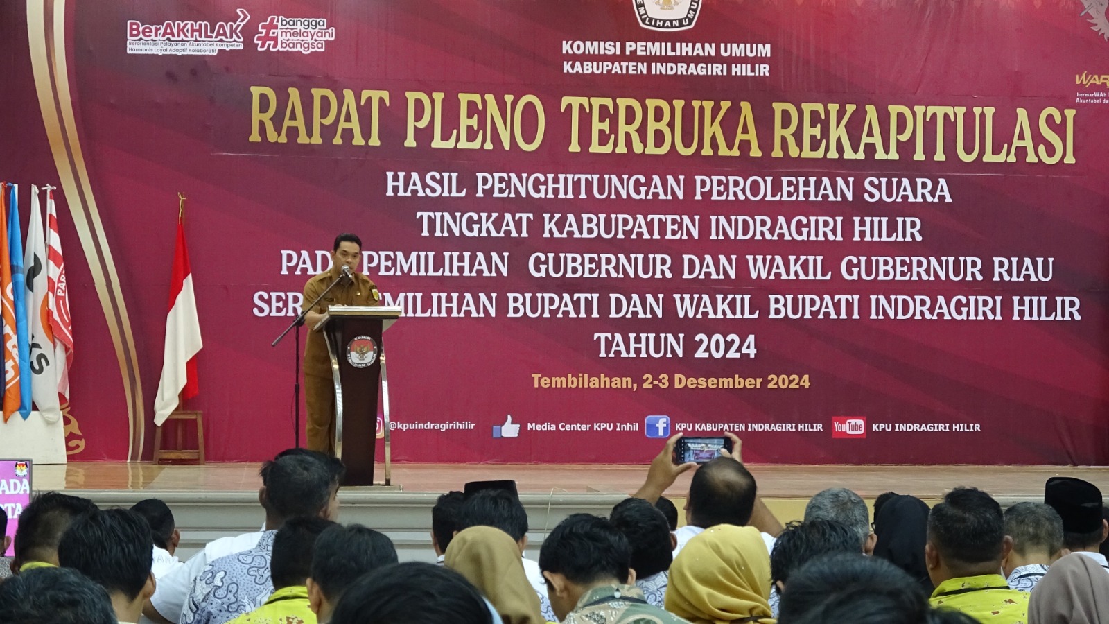 Pj Bupati Erisman Hadiri Rapat Pleno Terbuka Hasil Rekapitulasi Penghitungan Suara