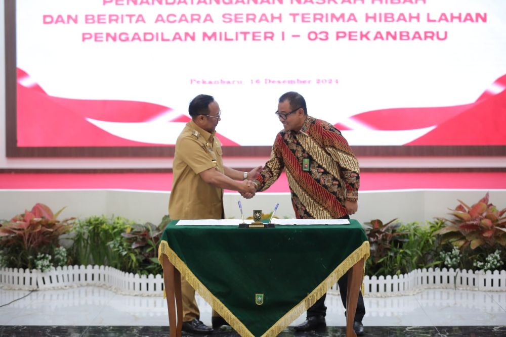 Pemprov Riau Hibahkan Lahan untuk Pembangunan Pengadilan Militer