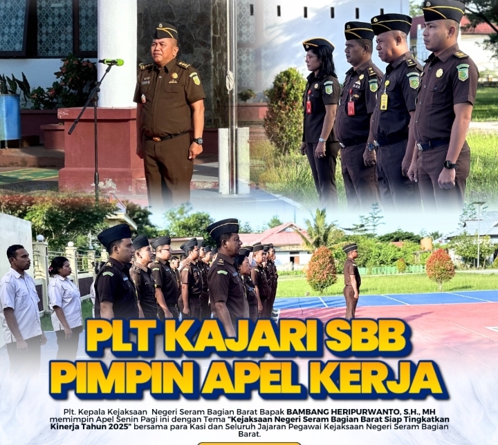 Plt Kajari Seram Bagian Barat Bambang Heripurwanto Pimpin Apel Kerja