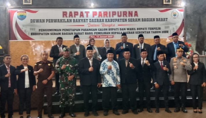 Kasi Intel Kejari SBB Hadiri Rapat Paripurna DPRD Pengumuman Penetapan Bupati Terpilih 2024