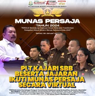 Plt. Kajari SBB Beserta jajaran Mengikuti Munas PERSAJA Tahun 2024 Zoom Video Conference