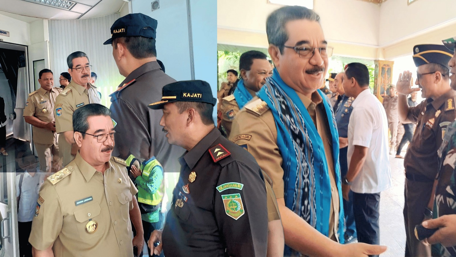 Kajati Agoes SP Sambut dan Jemput Gubernur Wagub Maluku di Bandara Internasional Pattimura
