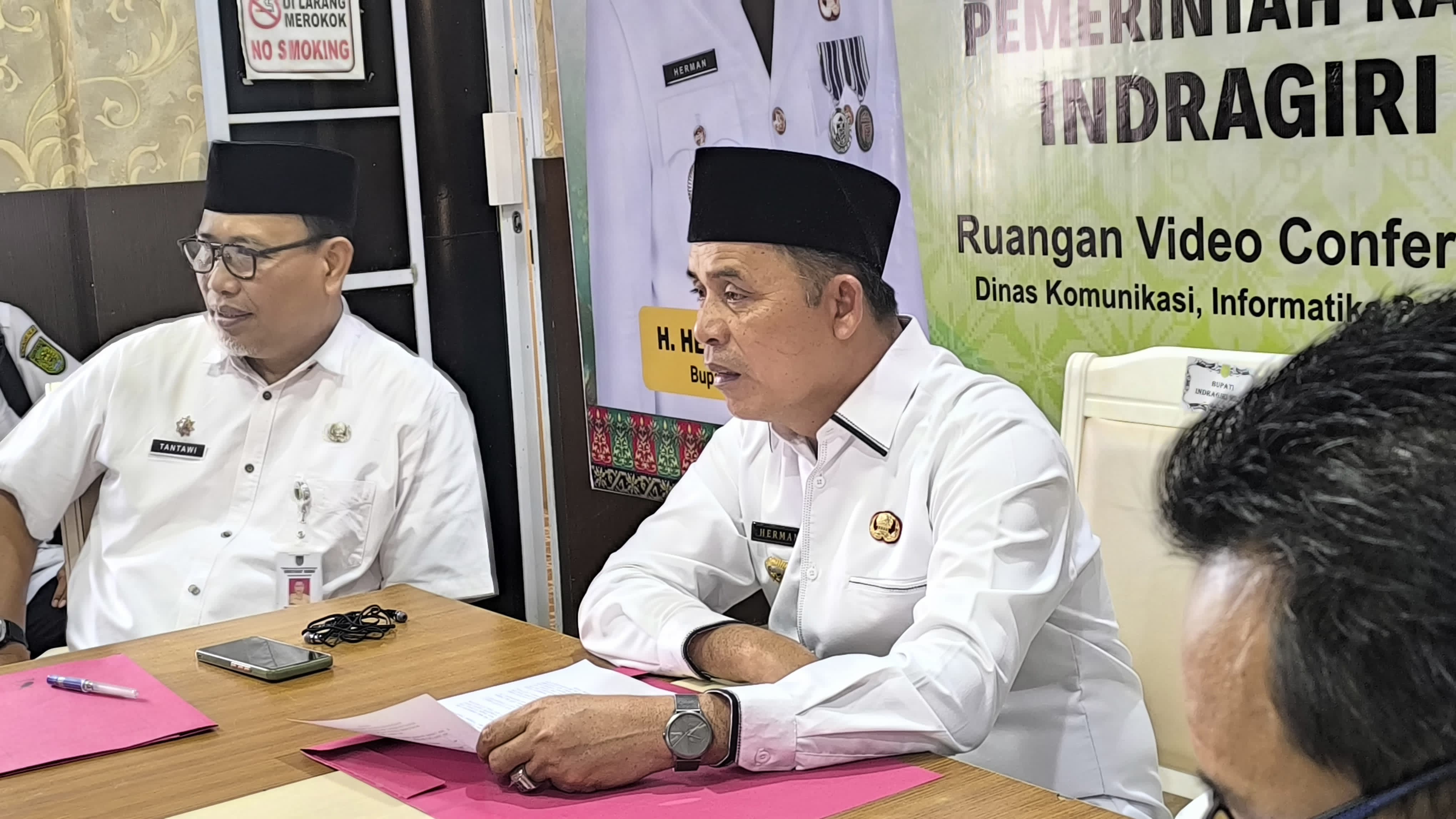 Bupati Inhil Ikuti Peluncuran Indikator MCP Tahun 2025 Secara Virtual Bersama KPK RI