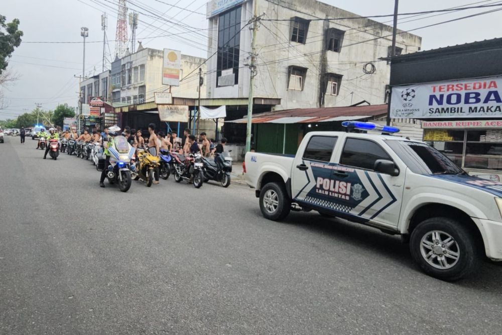 Satlantas Polresta Pekanbaru Razia Balap Liar, 28 Motor Diamankan