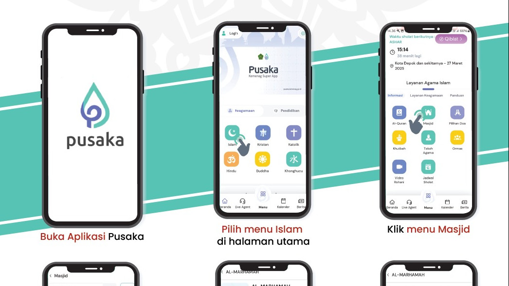 Mudik Lebih Nyaman, Temukan Masjid Terdekat untuk Istirahat di Aplikasi Pusaka Kemenag