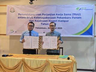 BPJS Ketenagakerjaan Pekanbaru Panam Gandeng Kejaksaan Negeri Kampar