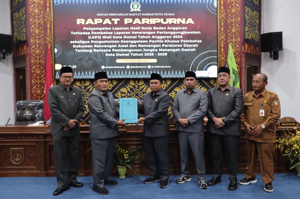 Pemko Dumai Apresiasi Laporan Hasil Kerja Banggar Terhadap LKPJ Wali Kota Dumai TA 2024Â