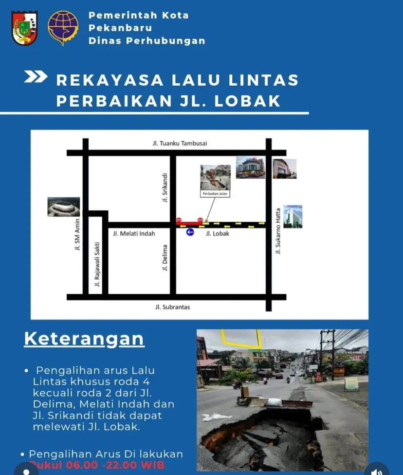 Perbaikan Jalan Amblas, Jalan Lobak Diberlakukan Satu Arah