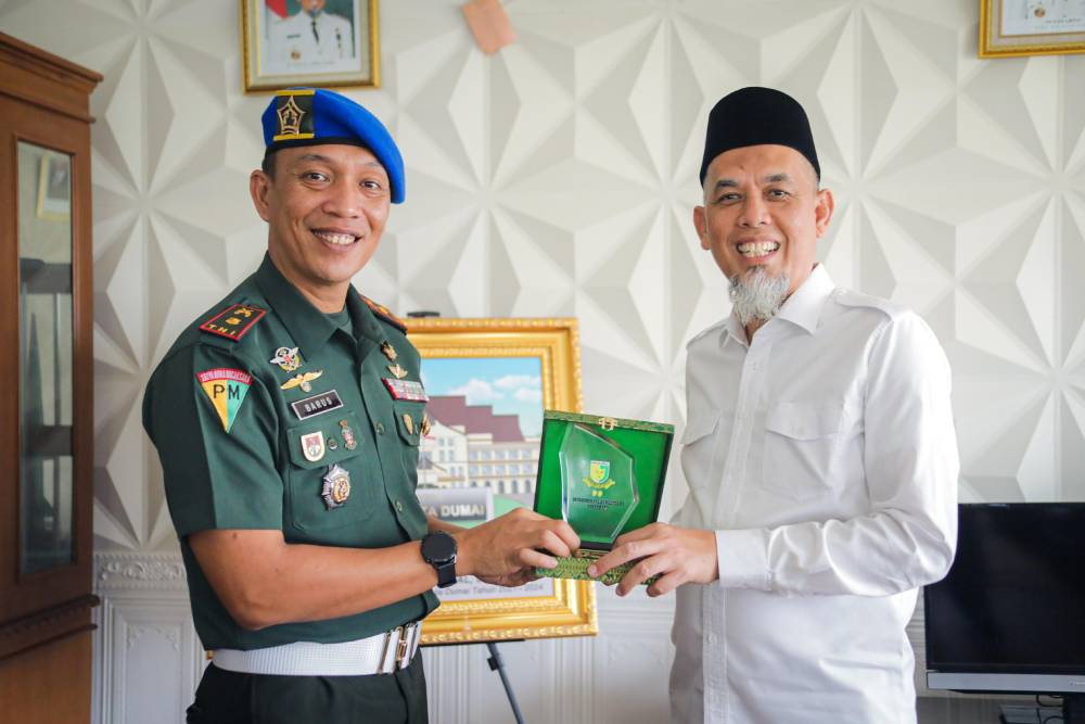 Wako H Paisal Sambut Hangat Kunjungan Silaturahmi Dandenpom I/3 Pekanbaru