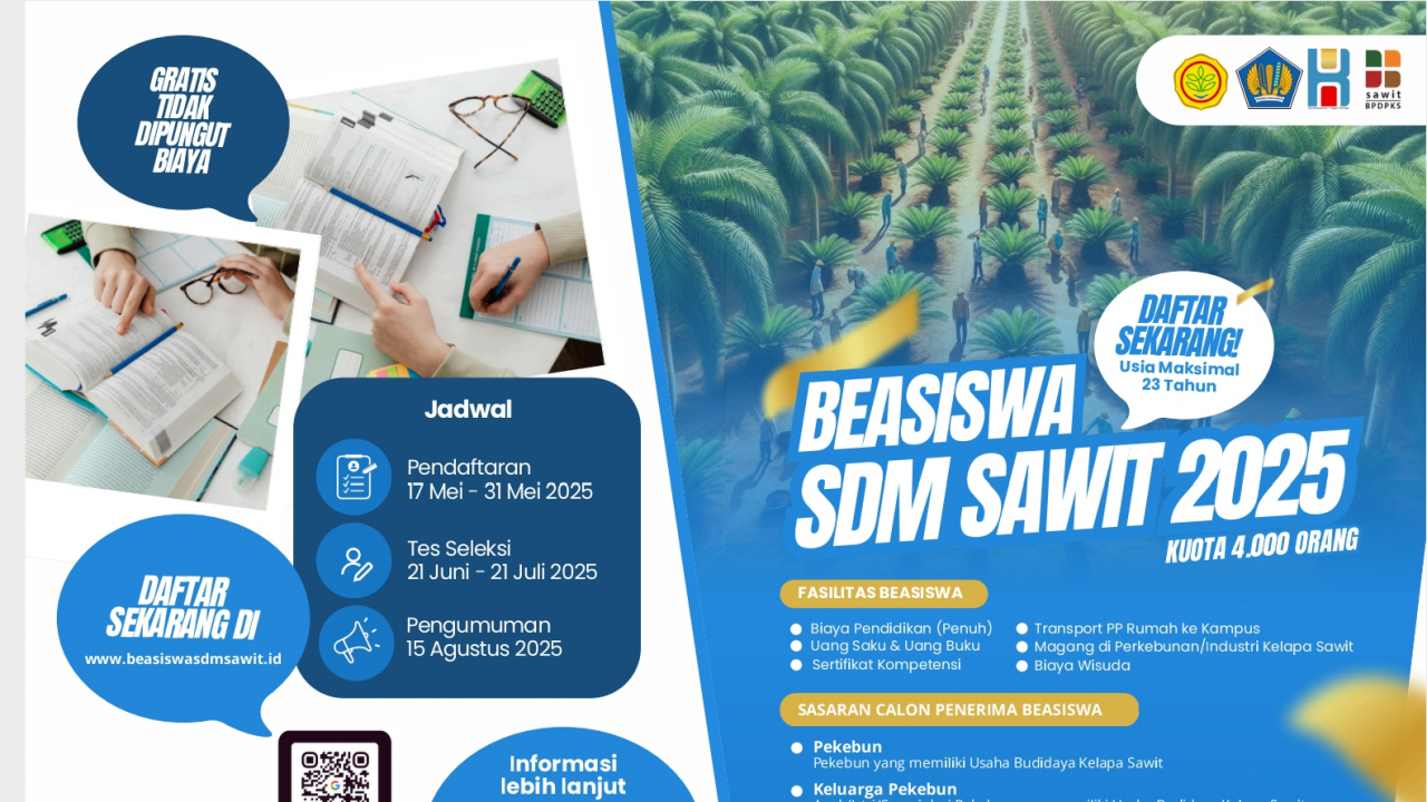 Buruan, Hari Ini Batas Akhir Pendaftaran Beasiswa SDM Sawit