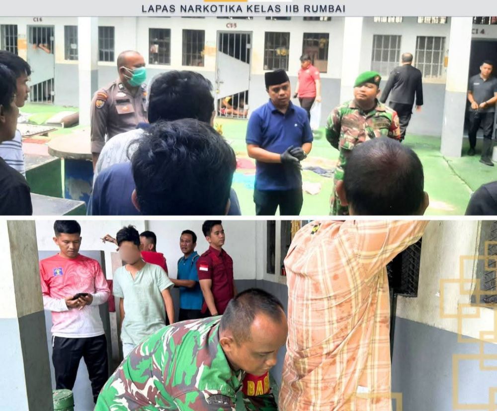 Petugas Gabungan Geledah Blok Hunian Lapas Narkotika Rumbai