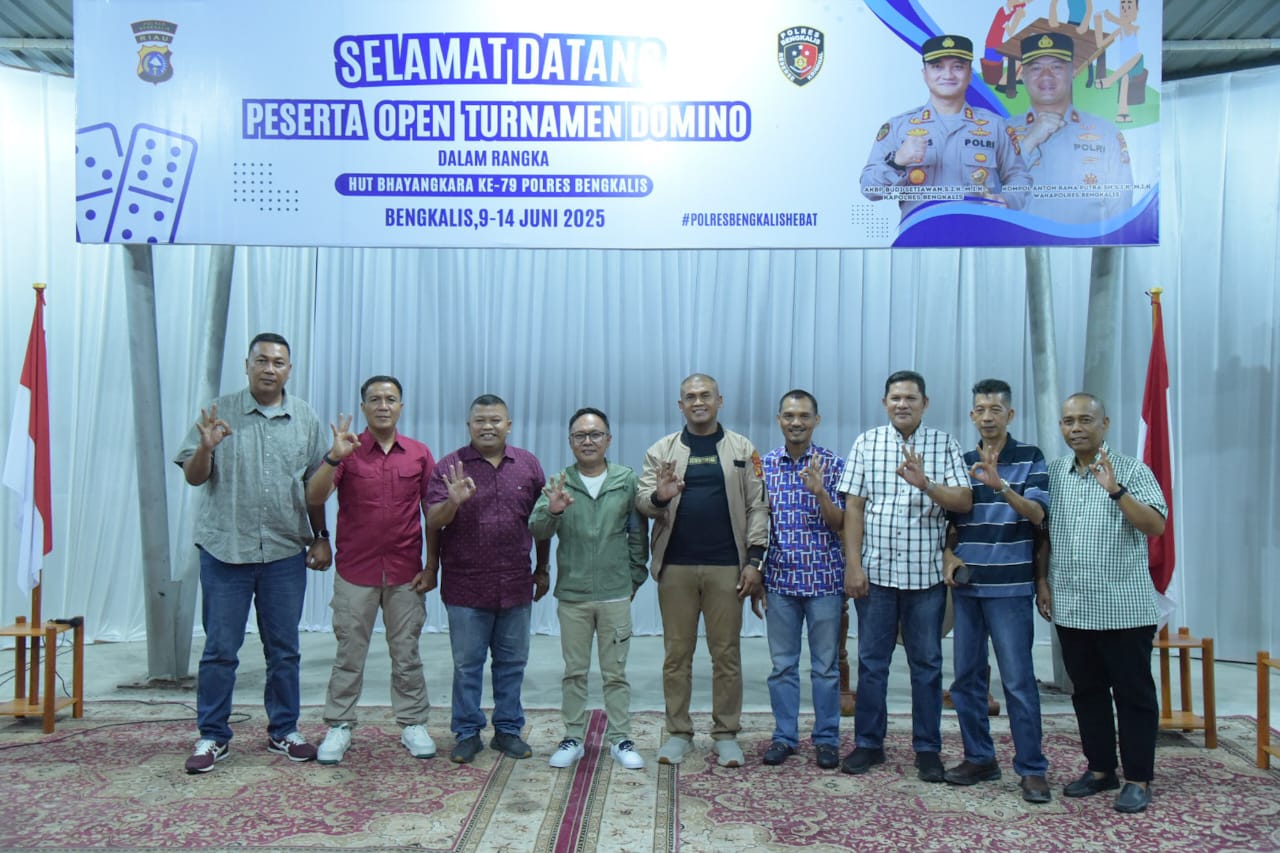 HUT Bhayangkara ke-79, Polres Bengkalis Taja Open Turnamen Domino