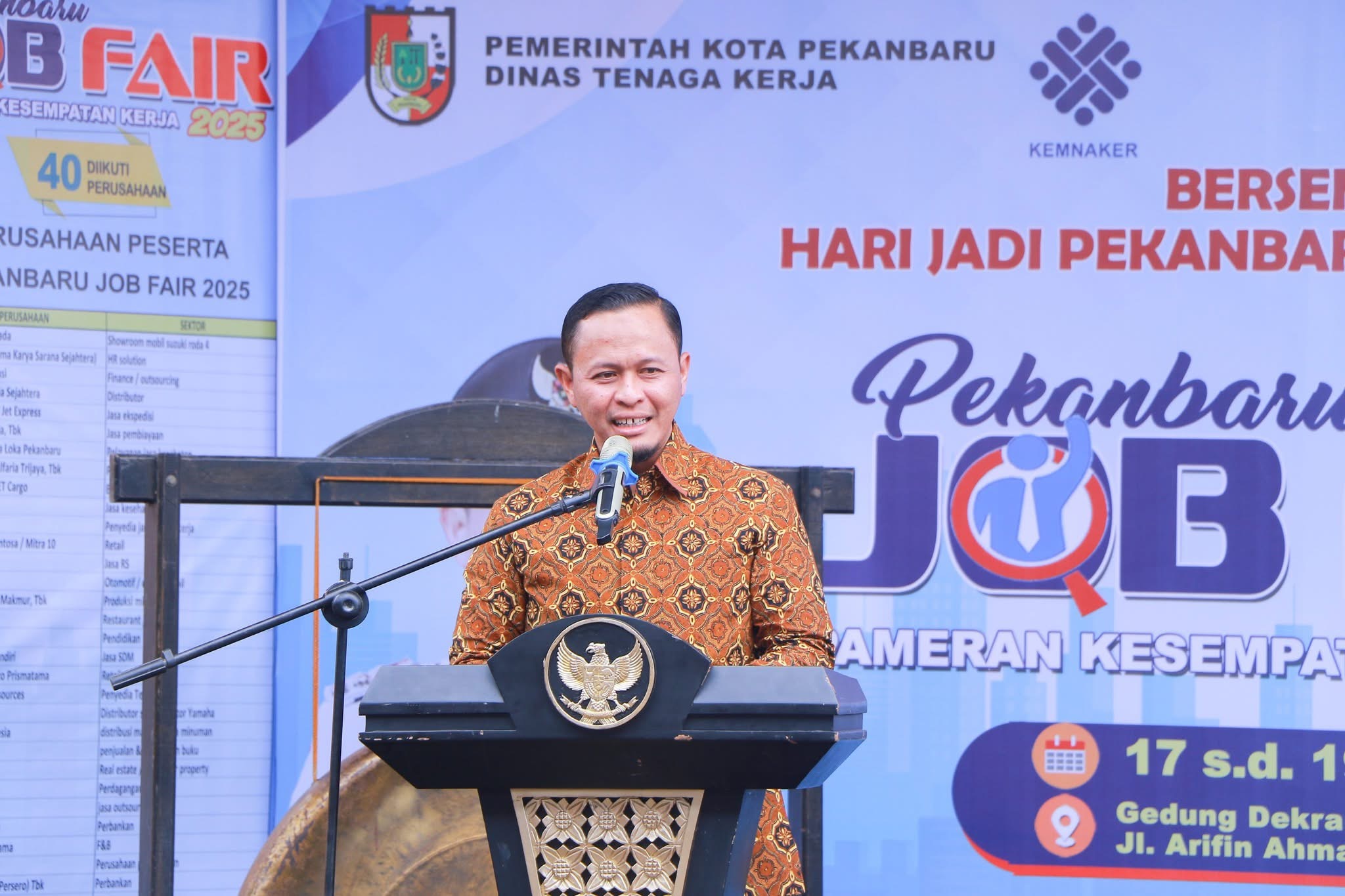 Buka Pekanbaru Job Fair 2025, Wako : Komitmen Mengurangi Pengangguran Terbuka