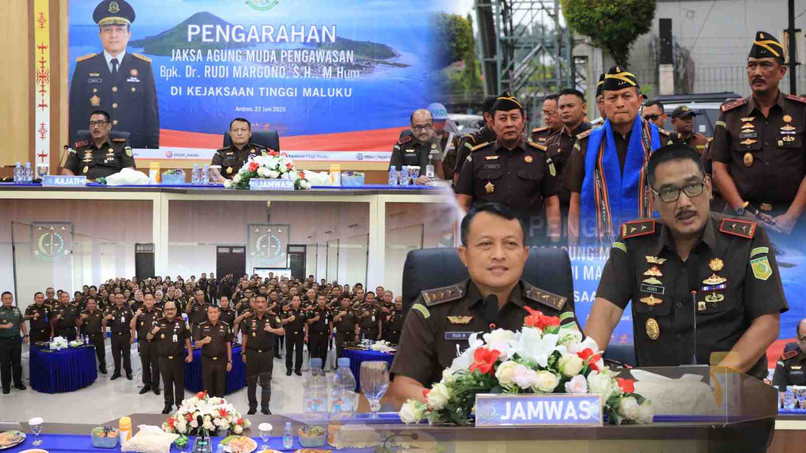 Kajati Agoes SP Beserta Jajaran Sambut Kunjungan Inspeksi Pimpinan Kejagung RI di Maluku