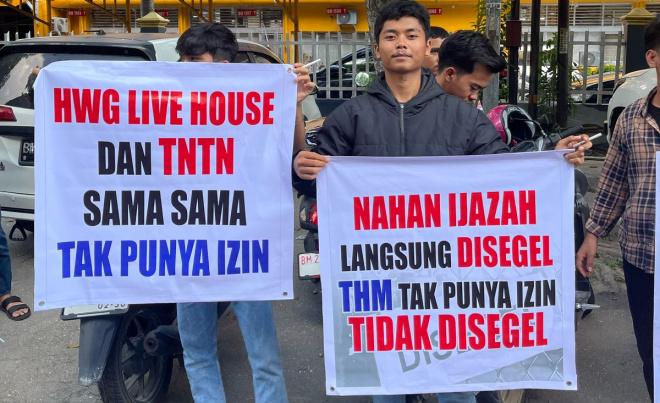 Mahasiswa Demo Desak HW Live House Ditutup Karena Tak Kantongi Izin Bar, Klub, LSU dan Gangu Warga
