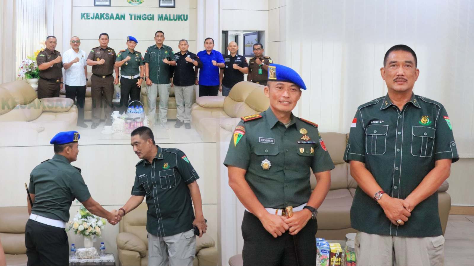 Kajati Maluku dan Jajaran Sambut Kunjungan Silaturahmi DANPOMDAM VX/Pattimura