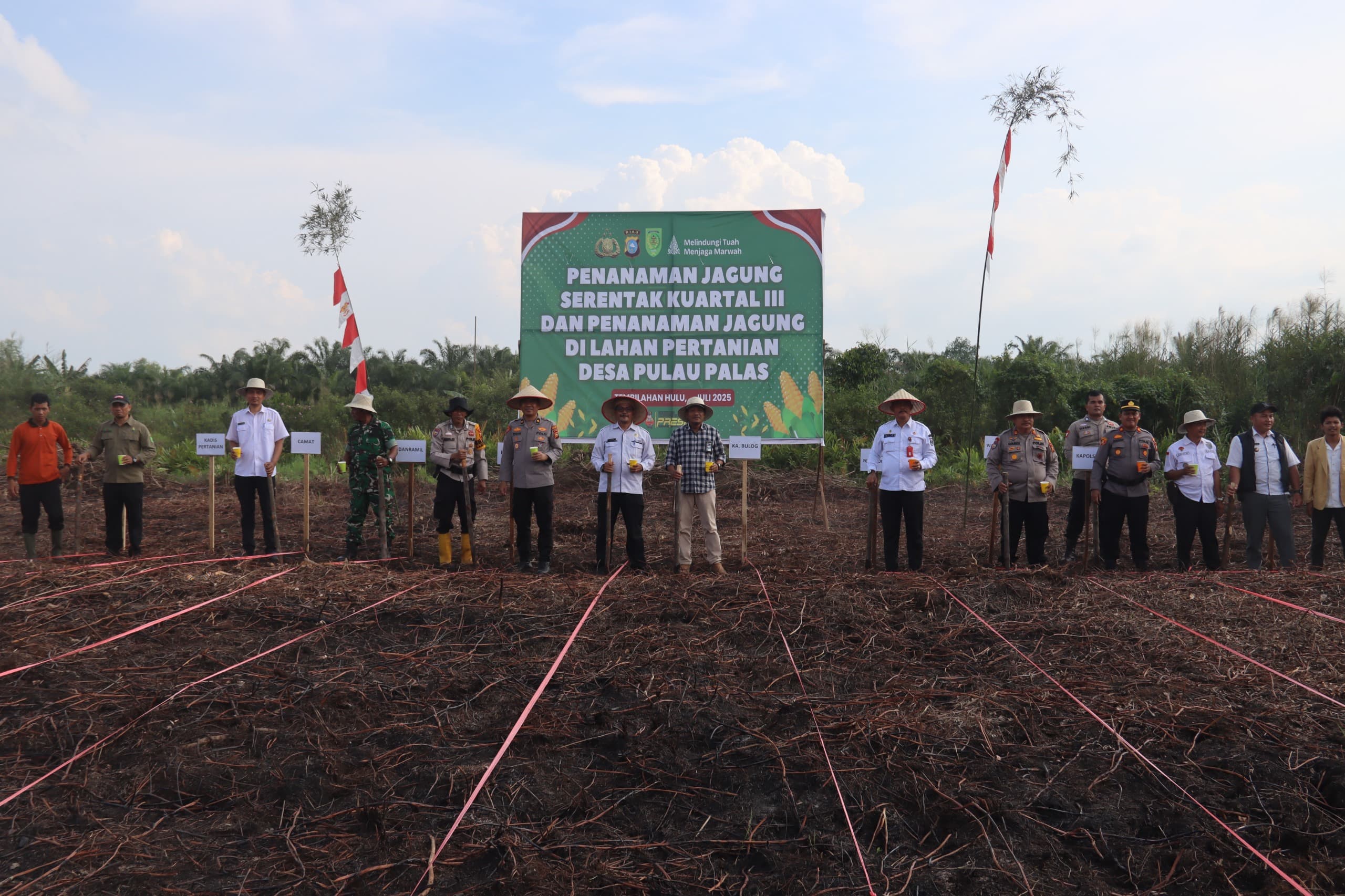 Dukung Ketahanan Pangan, Pemkab Inhil dan Polres Tanam Jagung Serentak