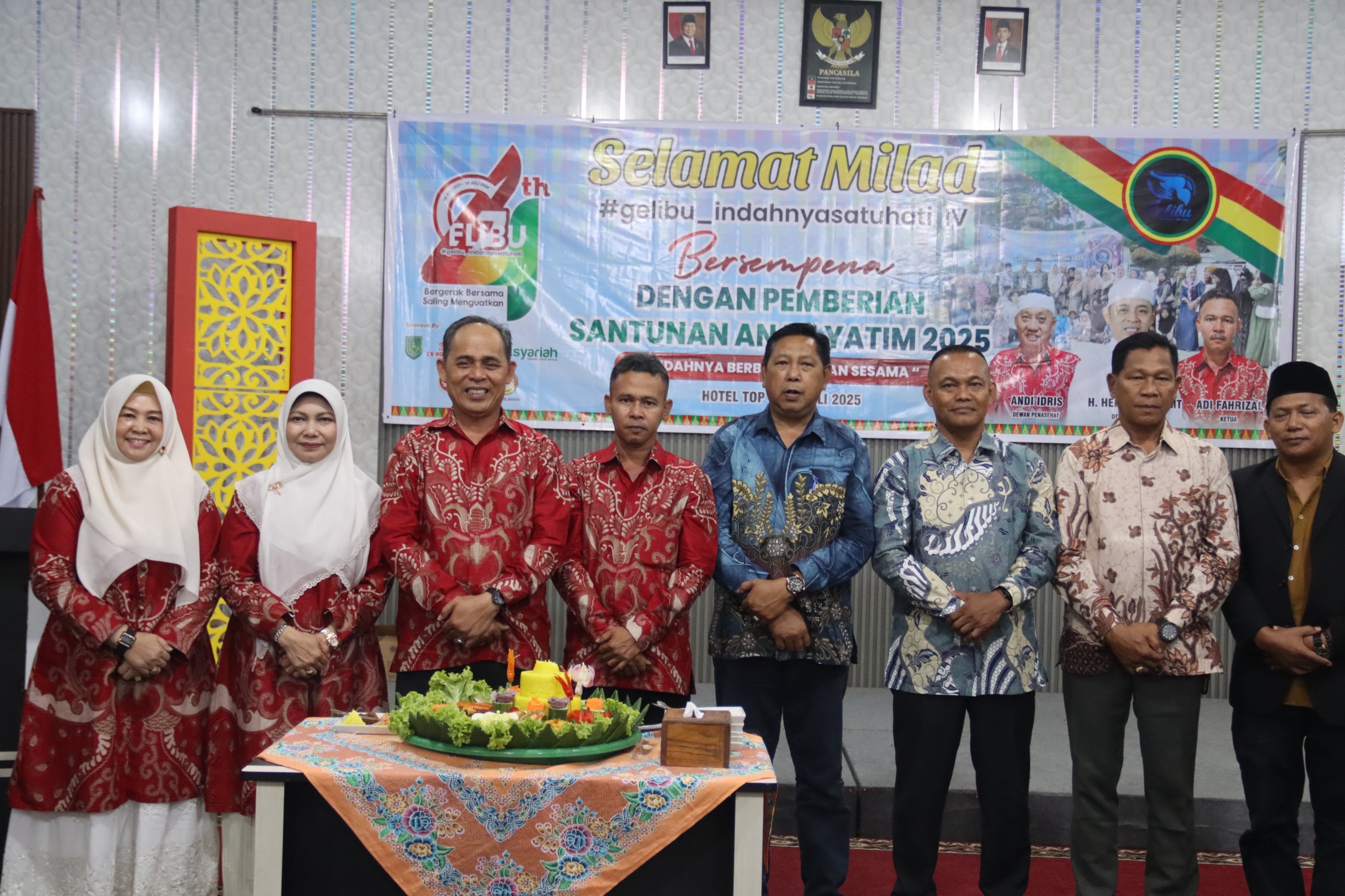 Bupati Inhil Bersama Ketua TP-PKK Hadiri Milad ke-4 GELIBU
