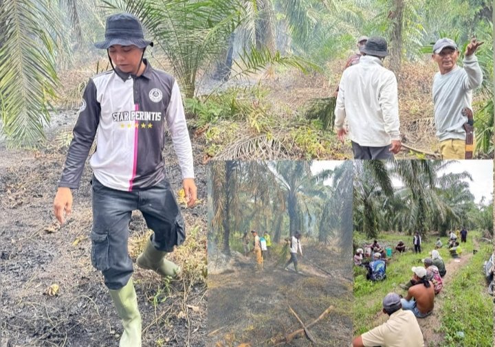 Kebakaran di Sungai Tunggak Berhasil Dipadamkan, Penghulu Teluk Piyai: Hati-Hati, Jangan Bakar Lahan