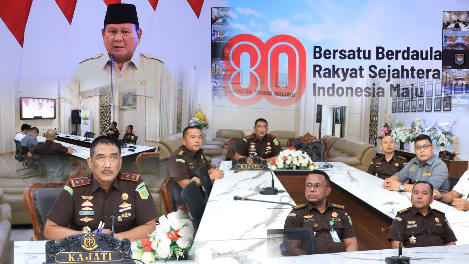 Secara Virtual, Kajati Maluku Hadiri Peluncuran Logo dan Tema HUT ke- 80 Kemerdekaan Indonesia