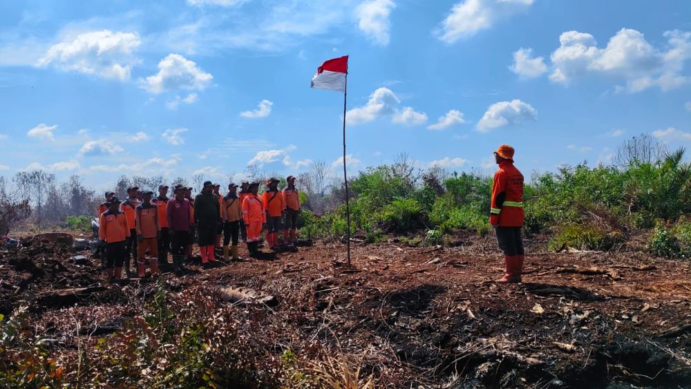 BPBD Rayakan HUT RI di Tengah Karhutla Rohil Riau