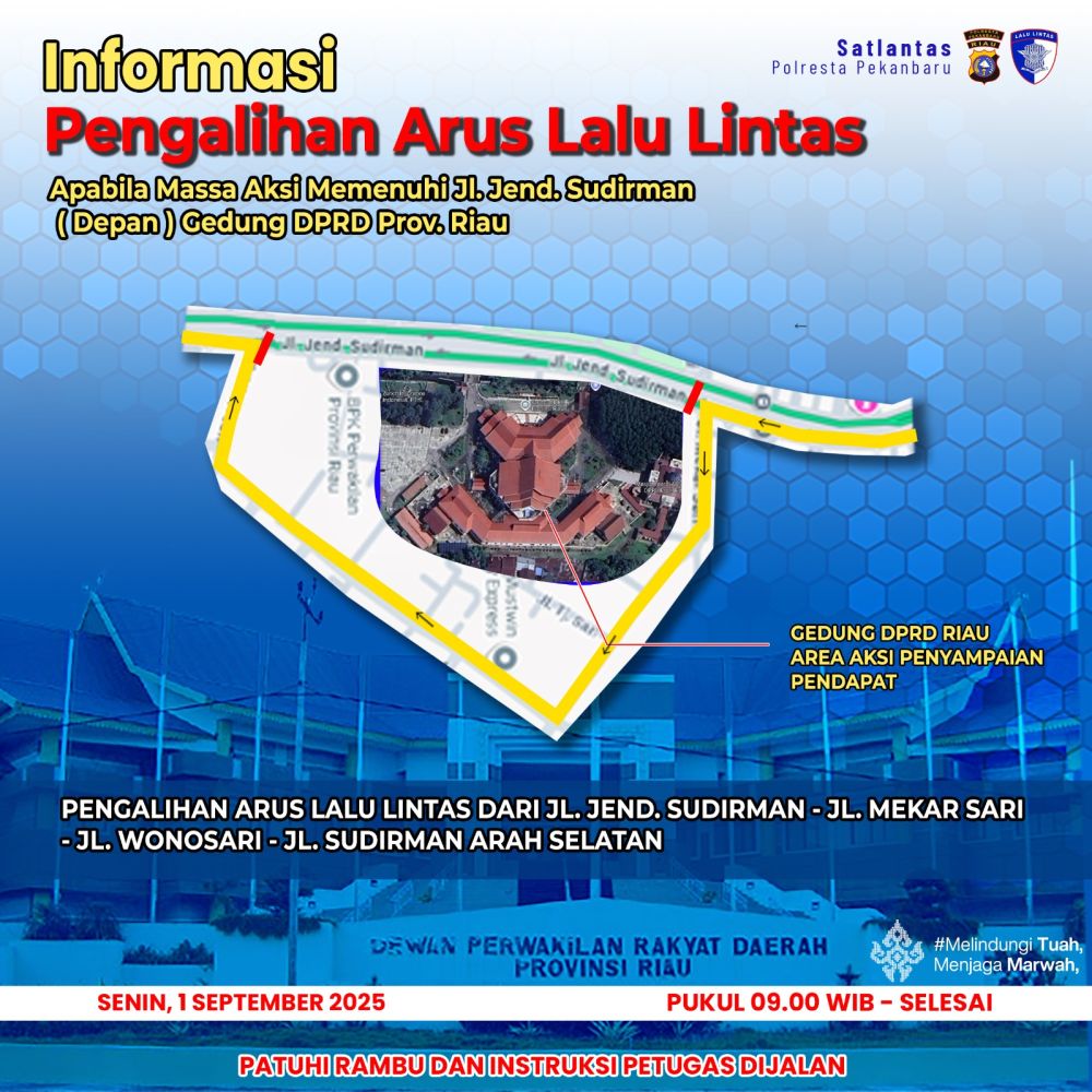Hindari Macet Total, Ini Rencana Pengalihan Arus saat Demo di DPRD Riau