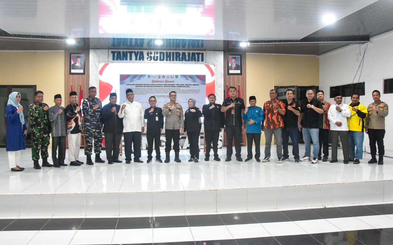 Diselenggarakan Polres, Bupati Bengkalis Bacakan Empat Poin Deklarasi Damai