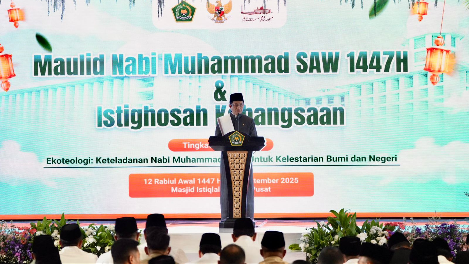Peringati Maulid, Menag Kenalkan Konsep Ekoteologi di Hadapan Presiden dan Wapres