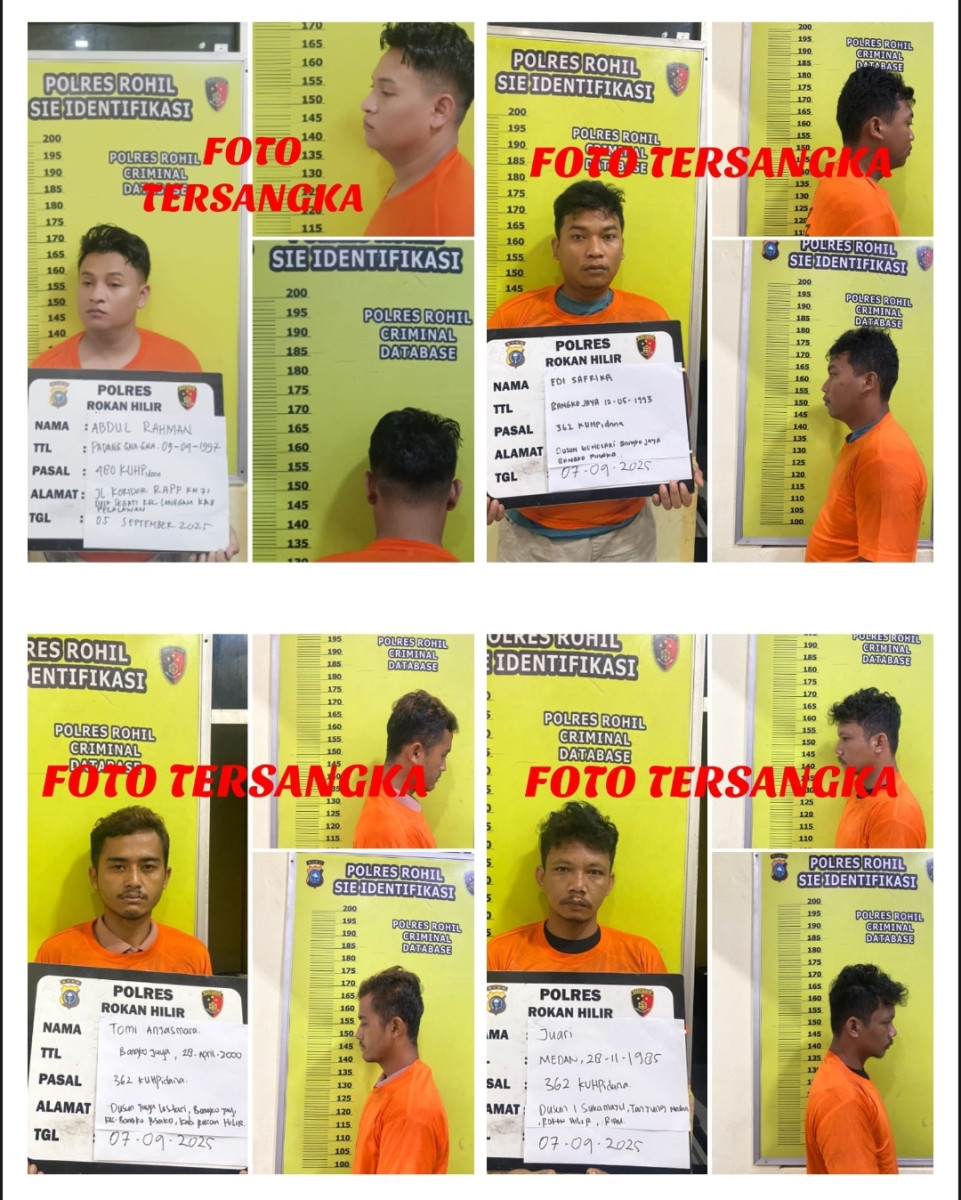 Bongkar Sindikat Pencuri Mobil di Rohil Ternyata Simpan Sabu Saat Ditangkap Polisi