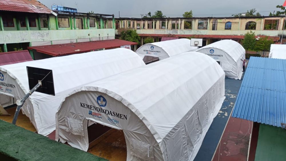 Kemendikdasmen Dirikan 6 Tenda Belajar Sementara untuk Siswa SMAN 1 Tebing Tinggi