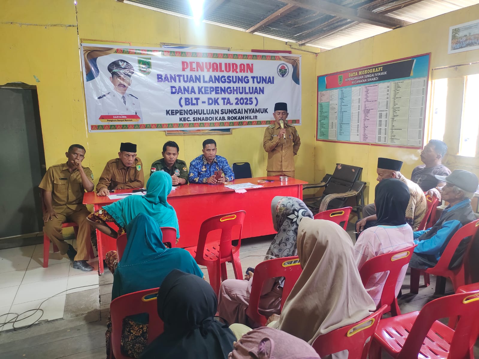 Upaya Meningkatkan Kesejahteraan, Kepenghuluan Sungai Nyamuk Salurkan BLT ke 45 Orang Warganya