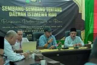 Sejumlah Pimpinan Parpol di Riau Nyatakan Dukungan untuk Daerah Istimewa Riau