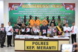 Bupati Asmar Apresiasi Polres Meranti Gagalkan Penyelundupan 55 Kg Narkotika Jaringan Internasional