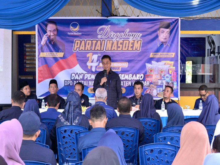 Bupati Kampar Hadiri Peringatan HUT ke-14 Partai NasDem