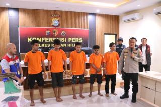 Polres Rohil Berhasil Ungkap Jaringan Pencurian Kabel Reda di Area PHR 