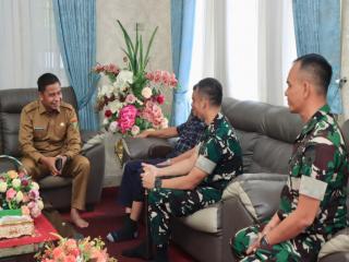 Bupati Kampar Sambut Kunjungan Danyon Teritorial Pembangunan 898 Pancalang Cakti