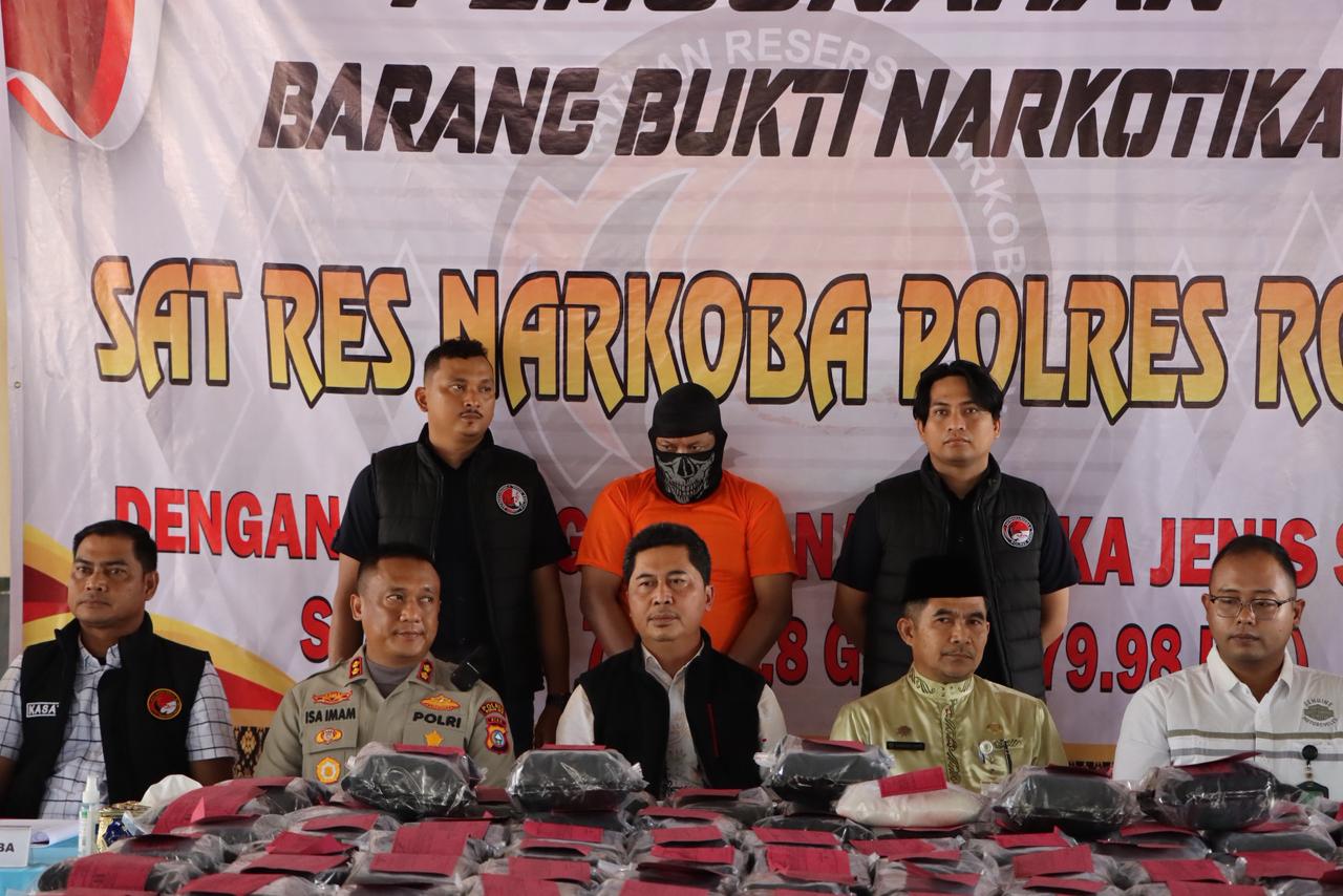 Tak Main-main main, Polres Rohil Melakukan Pemusnahan BB Shabu 79.98 Kg