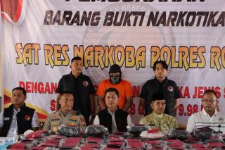Tak Main-main main, Polres Rohil Melakukan Pemusnahan BB Shabu 79.98 Kg