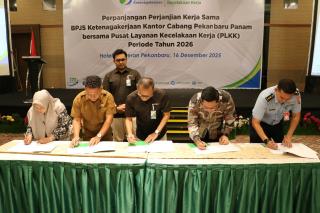BPJS Ketenagakerjaan Cabang Pekanbaru Panam Perpanjang Kerja Sama dengan 28 PLKK